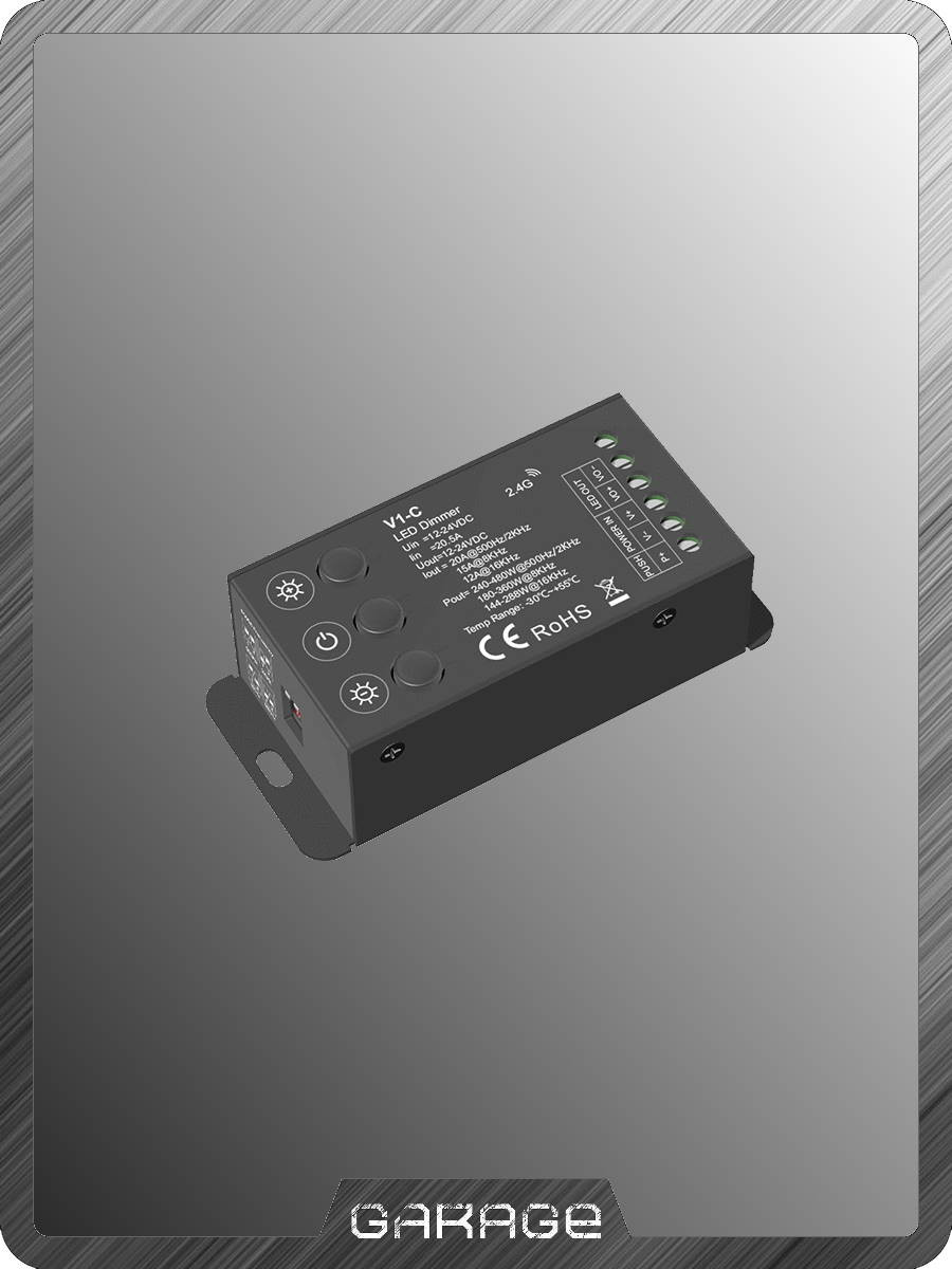 Контроллер LED dimmer 1CH*20A 12-24V (V1-C) Контроллер LED dimmer 1CH*20A 12-24V (V1-C)