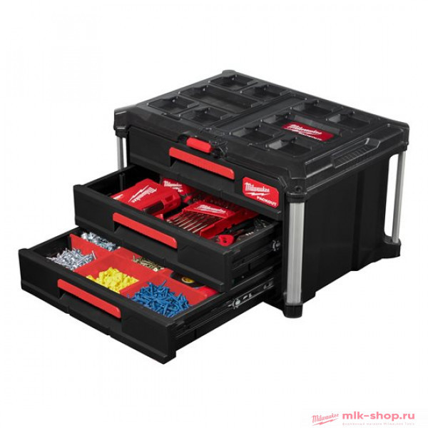 Ящик с 3-мя выдвижными отсеками Milwaukee PACKOUT DRAWER BOX Ящик с 3-мя выдвижными отсеками Milwaukee PACKOUT DRAWER BOX